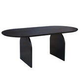 Ovaler Esstisch Sky | Schwarzes Akazienholz 200cm